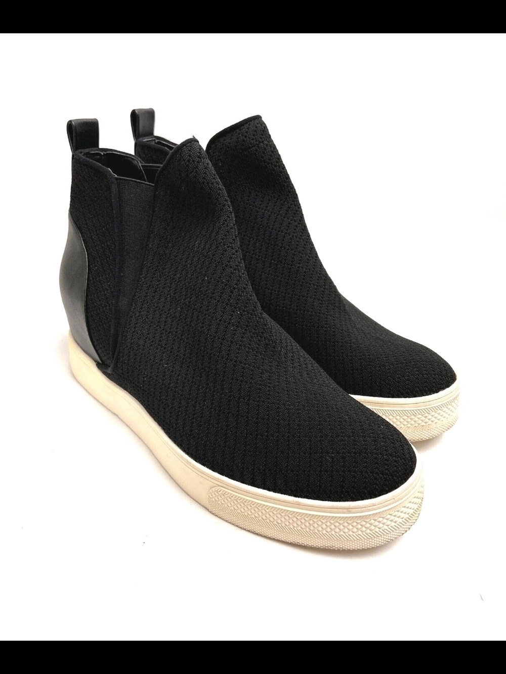 Steve Madden Black Knit High-Top Slip-On Sneakers